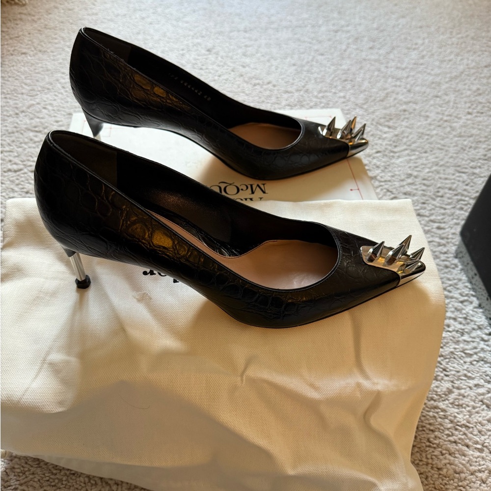 $950 Alexander McQueen Punk Spike Heels Shoes New